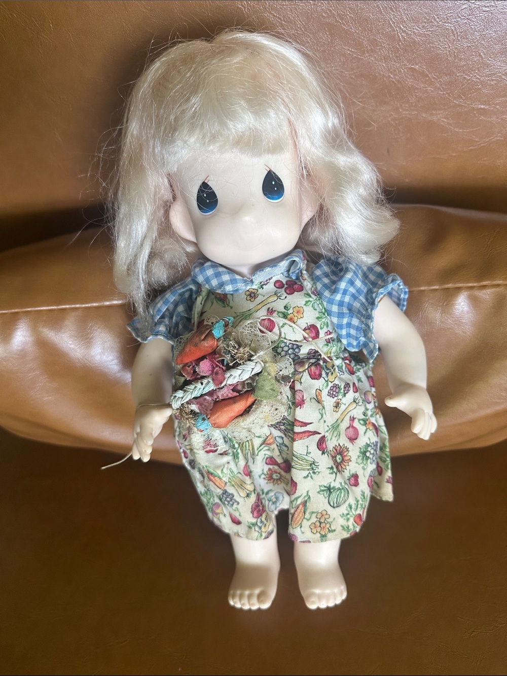 Precious 1994 Vintage Style Blonde Doll in Floral Outfit - Kids Toys